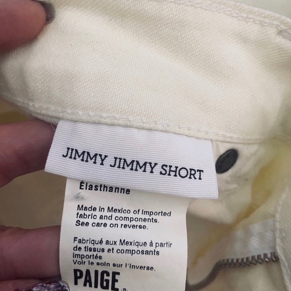 PAIGE deconstructed Jimmy Jimmy white denim Short - Picture 12 of 14